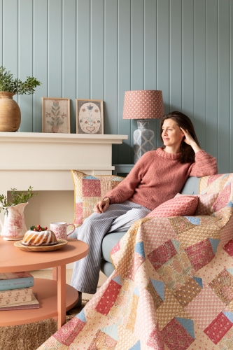 Tilda Patchwork Stoff Baumwolle - Sanctuary - Daisydream Rhubarb